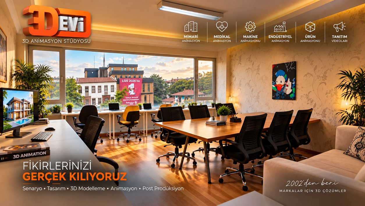 3D Evi Animation Stüdyosu ofis görseli